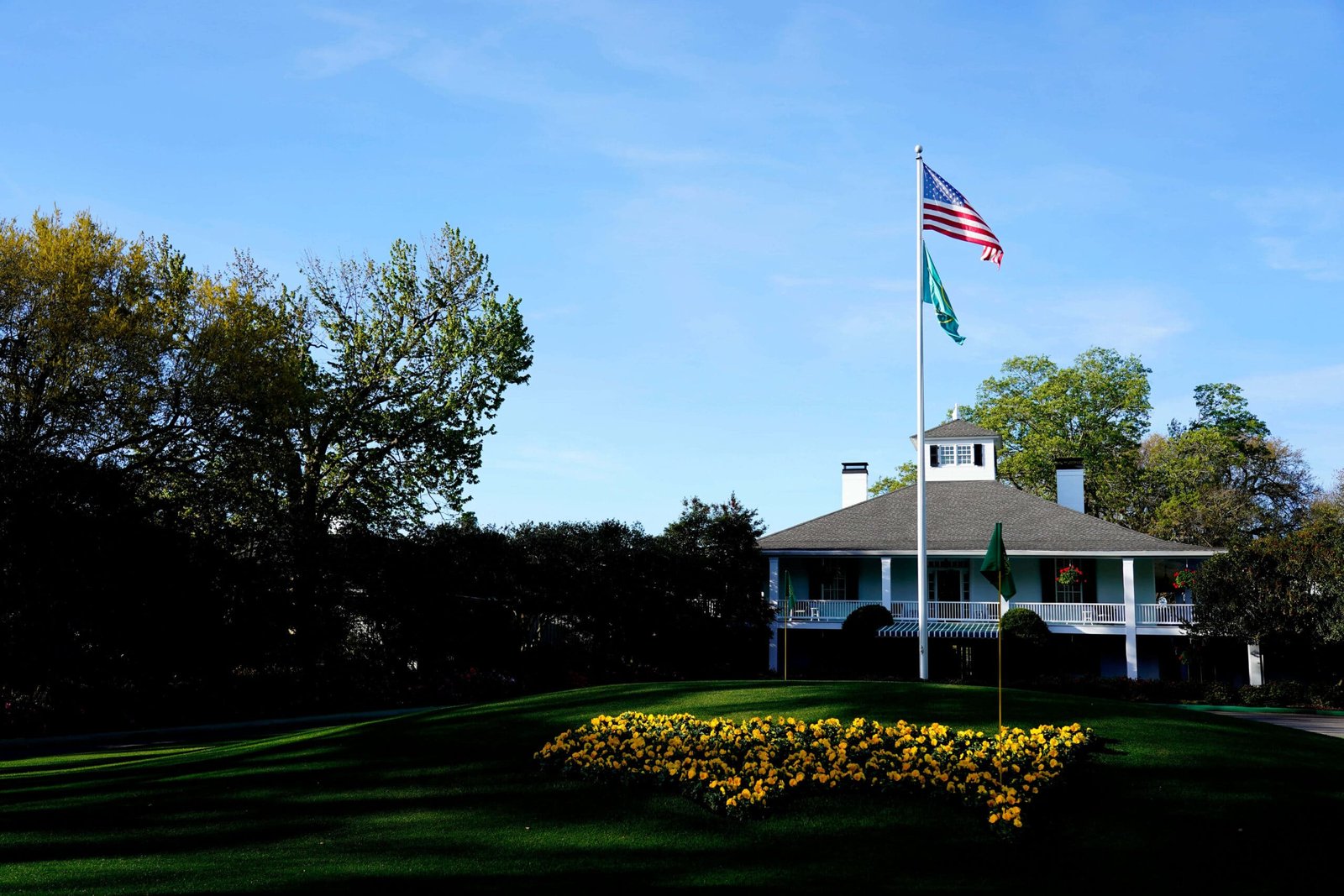 masters 2026 - Image showing augusta national fairway golfer tee shot