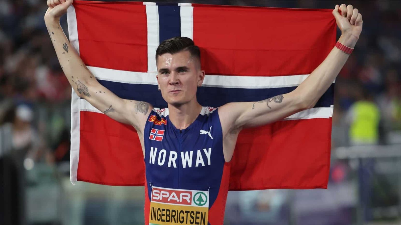 Norway vs Switzerland live stream - A man holding a flag in front of his face